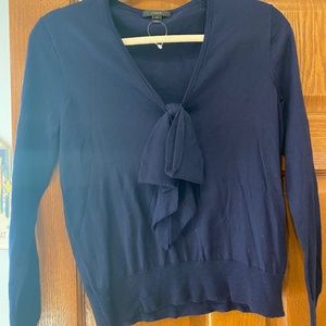 JCrew Navy Bow tie sweater